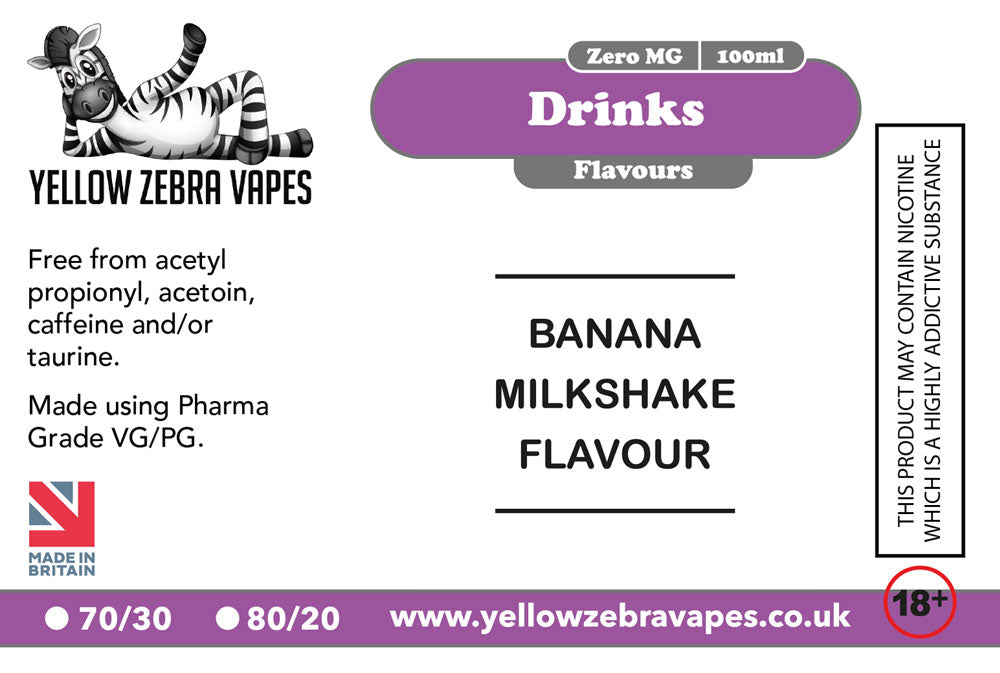 100ml Banana Milkshake Flavoured e-liquid