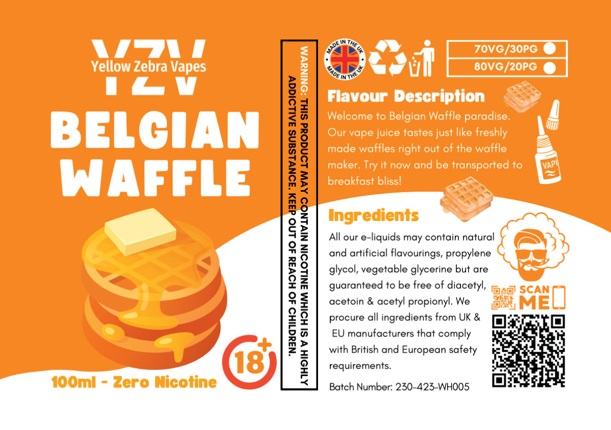 100ml Belgian Waffle Flavoured e-liquid