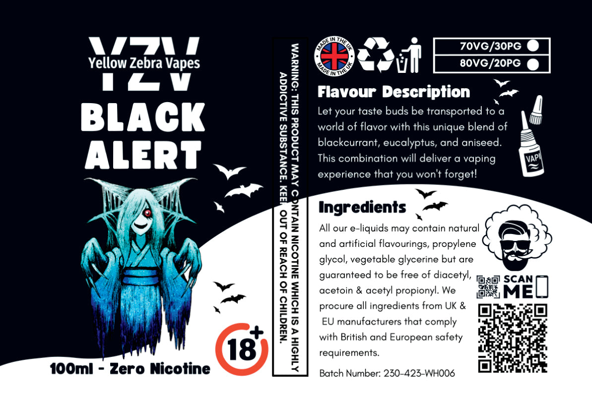 100ml Black Alert Flavoured e-liquid