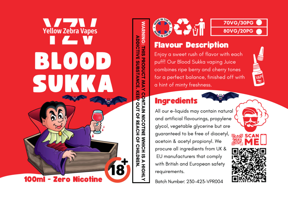 100ml Blood Sukka Flavoured e-liquid