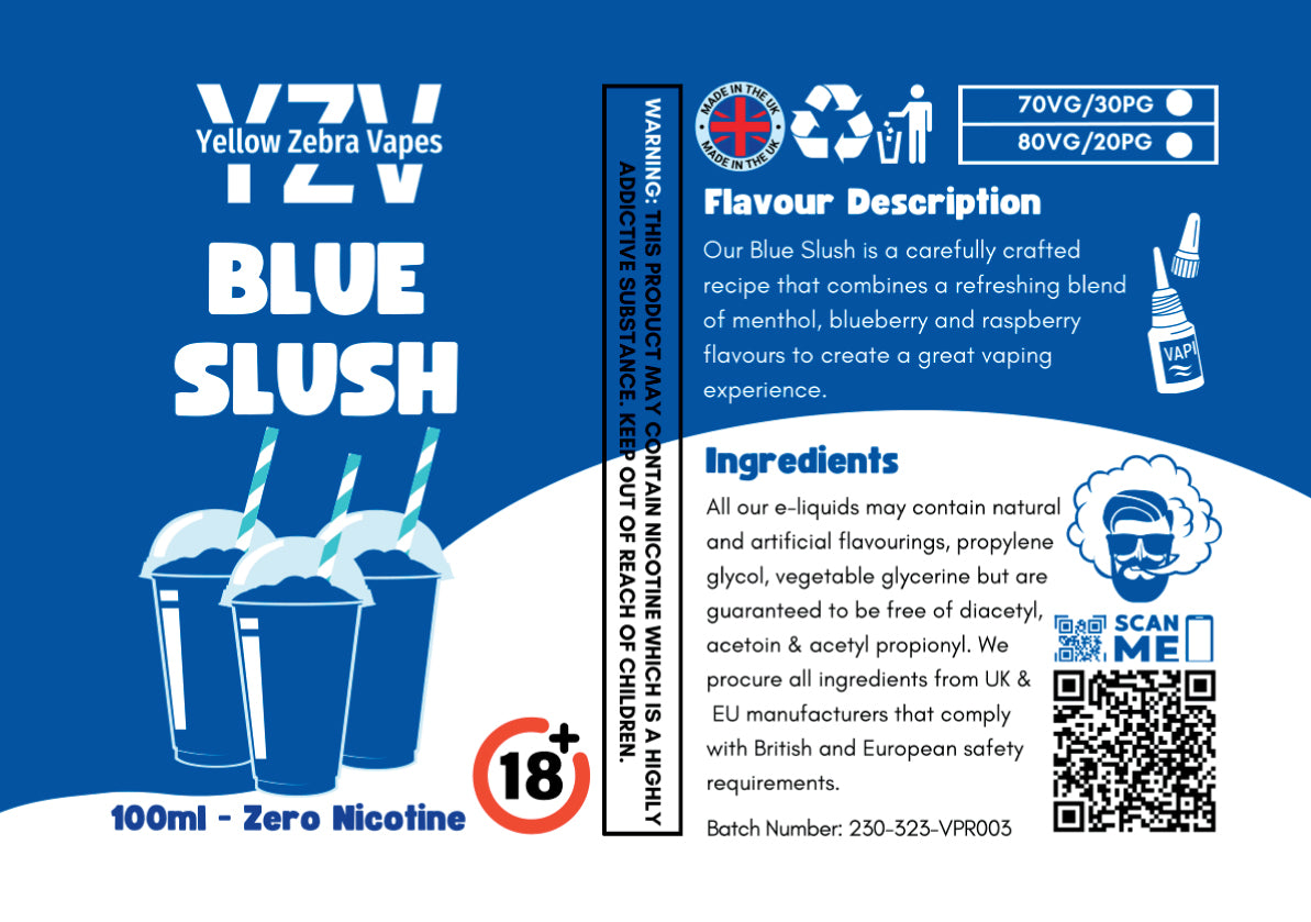 100ml Blue Slush Flavoured e-liquid
