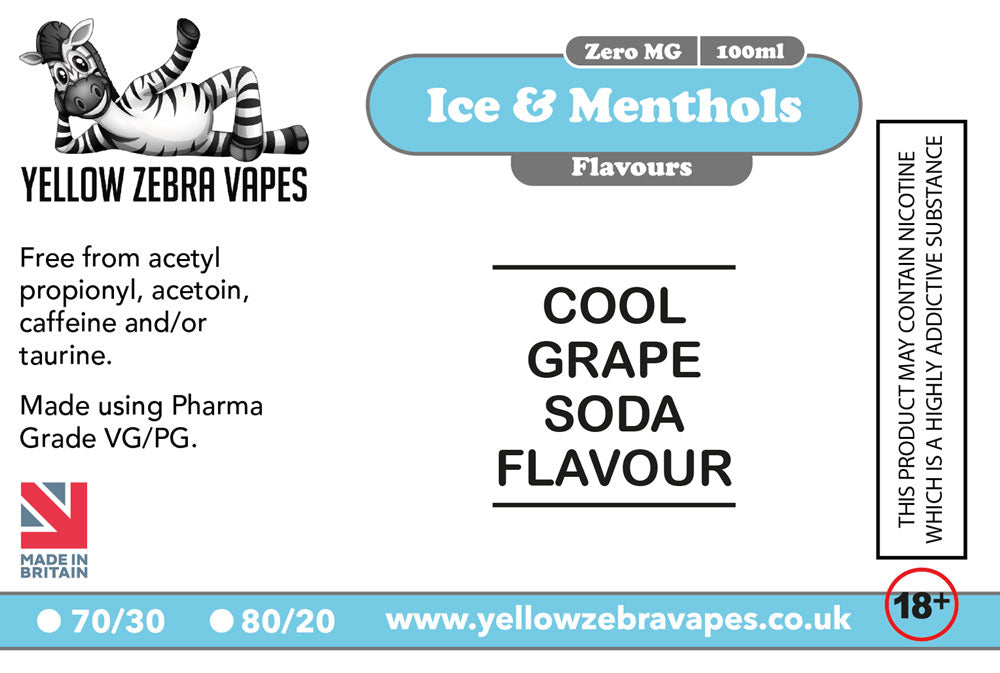 100ml Cool Grape Soda Flavoured e-liquid
