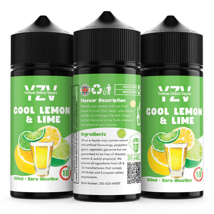 100ml Cool Lemon & Lime Flavoured e-liquid