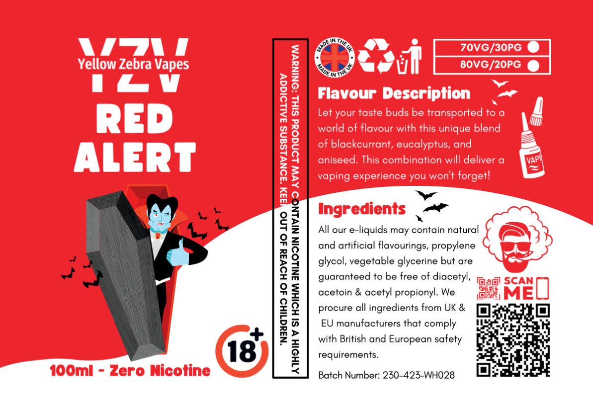 100ml Red Alert Flavoured e-liquid