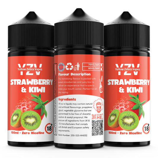 100ml Strawberry & Kiwi Flavoured e-liquid