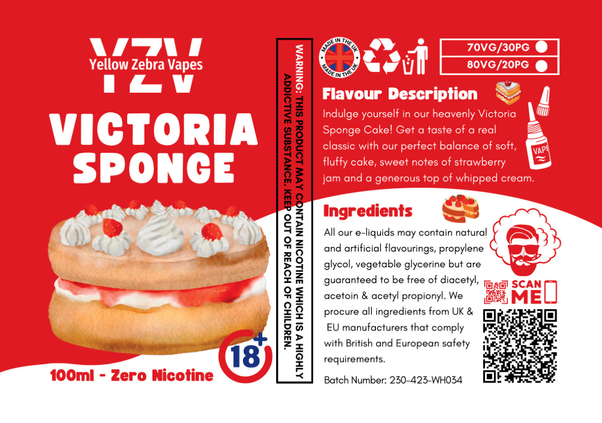 100ml Victoria Sponge Cake Flavoured e-liquid