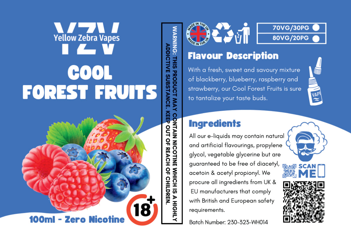 100ml Cool Forest Fruits Flavoured e-liquid